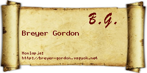 Breyer Gordon névjegykártya